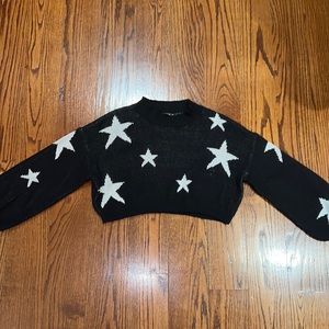 SHEIN Star Pattern Drop Shoulder Sweater